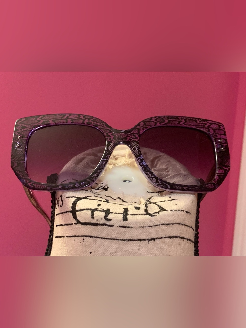 Betsey Johnson Purple Oversized Square Women's Sunglasses